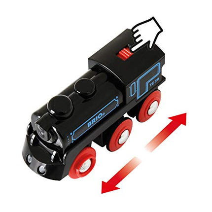 BRIO World Rechargeable USB Train Engine – Battery Powered Toy Locomotive with Lights & Sounds, Includes Mini USB Cable, Compatible with BRIO World Wooden Railway Sets, Kids Age 3 Years and Up