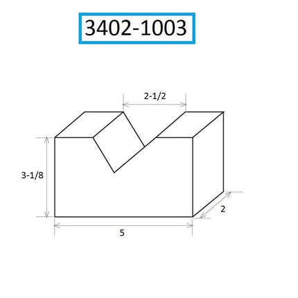 HHIP 5 X 2-1/2 X 3-1/8 INCH CAST IRON V BLOCK SET (3402-1003)