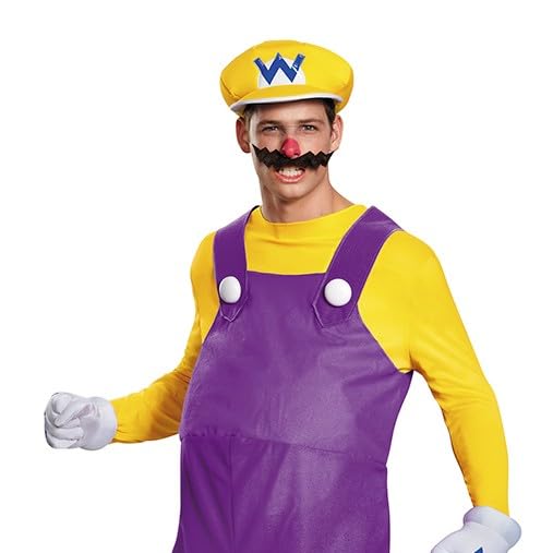 DISGUISE 98823C Wario, Official Super Mario Deluxe Costume for Men Bros. Adult-Sized, XX-L