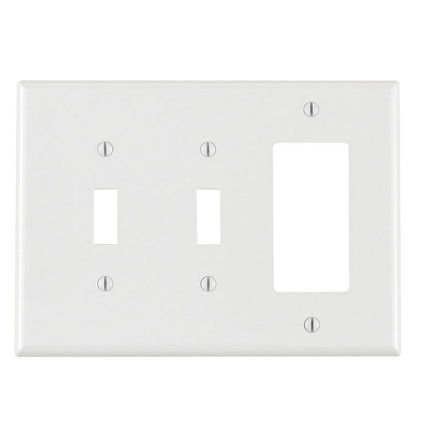 Leviton PJ226-W 3-Gang 2-Toggle 1-Decora/GFCI Comb