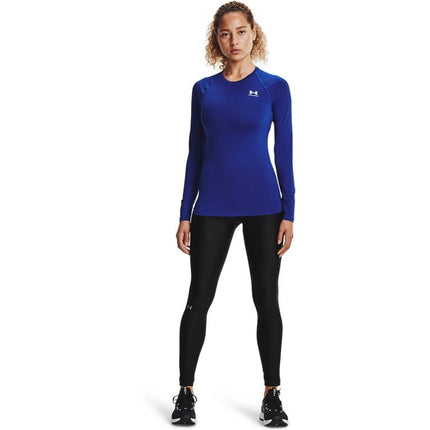 Under Armour Women's HeatGear Compression Long-Sleeve T-Shirt Sweatshirt, Royal (400)/White, XXL