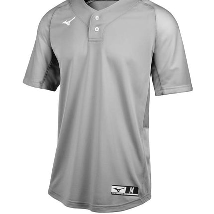 Mizuno Youth Aerolite 2-Button Baseball Jersey, Grey, Small