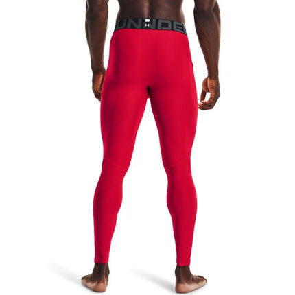 Under Armour Men's Armour HeatGear Leggings, Red (600)/White, Small