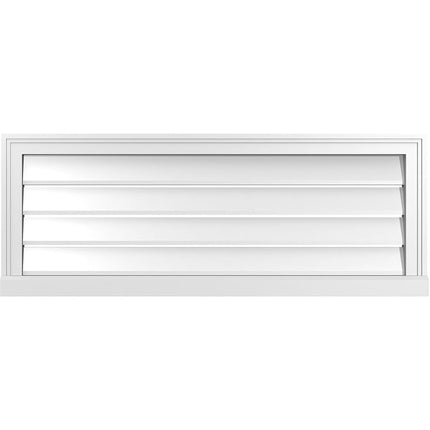 42"W x 16"H Rectangle Surface Mount PVC Gable Vent