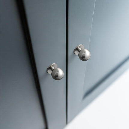 Yanxia Set of 12 -Sleek Round Brushed Satin Nickel Cabinet Knobs - Modern and Minimalist Hardware for Stylish Home Enhancement - 1 Inch Diameter