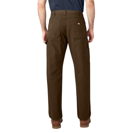 Dickies Men's Relaxed Fit Straight Leg Carpenter Duck Jean, Brown, 38Wx34L