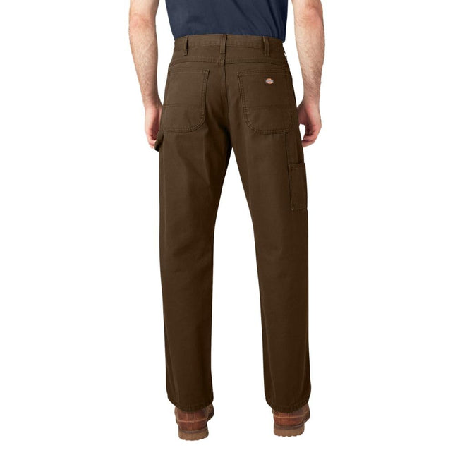 Dickies Men's Relaxed Fit Straight Leg Carpenter Duck Jean, Brown, 38Wx34L