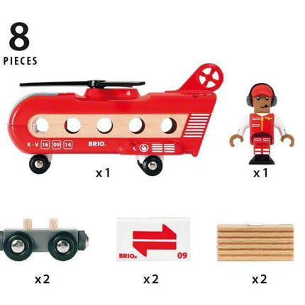 BRIO World Airport Cargo Transport Helicopter for Kids Age 3 Years Up