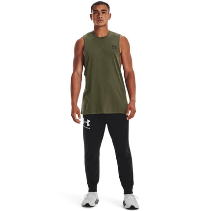 Under Armour Mens Left Chest Cut-Off Tank-Top Green XL