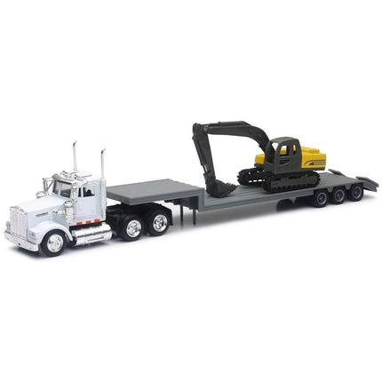 New-Ray Kenworth W900 Lowboy 1:43 Scale Trailer wi