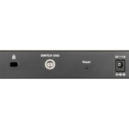 D-Link DGS-1100-08V2 8-Port Gigabit Smart Managed Switch with VLAN support, layer 2 features, QoS, 802.3az EEE, Fanless, Black