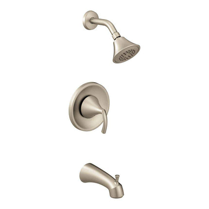 Moen T2743BN Glyde 1-Hande Posi-Temp Tub and Shower Trim, Valve Required, Brushed Nickel