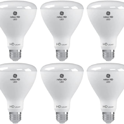 AONELAS GE Relax 6-Pack 65 W Equivalent Dimmable Soft White Br30 LED Light Fixture Light Bulb