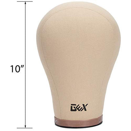 GEX 20"-24" Cork Canvas Block Head Mannequin Head Wig Display Styling Head With Mount Hole 24"