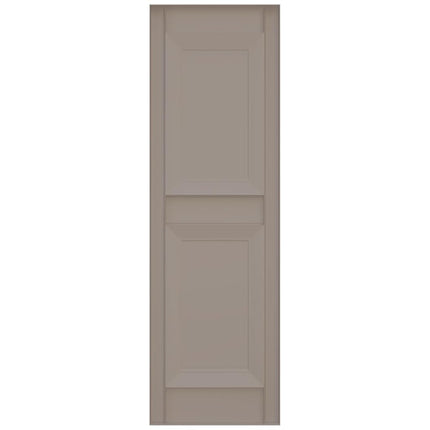 Ekena Millwork Lifetime Vinyl LP2S14X03500CL Standard Two Equal Panel Vinyls, Raised Panel Vinyl Shutters, w/Installation Shutter-Lok's & Matching Screws (Per Pair), 14 3/4"W x 35"H, Clay