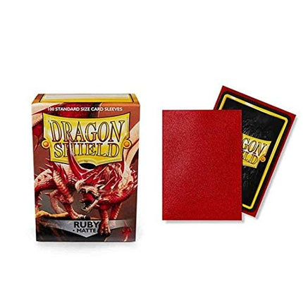 10 Packs Dragon Shield Matte Ruby Standard Size 100 ct Card Sleeves Display Case
