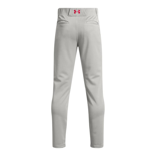 Under Armour Boys' Utility Pant Pipe, (083) Baseball Gray/Red/Red, Youth Medium