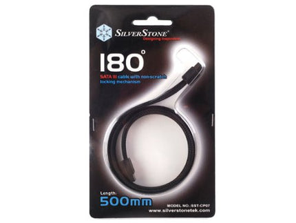 Silverstone Tek 180 Degree SATA III Cable with Non-Scratch Locking Mechanism (CP07)
