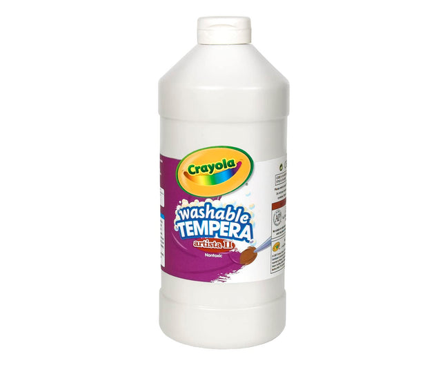 Crayola Washable Tempera Paint For Kids, White Pai