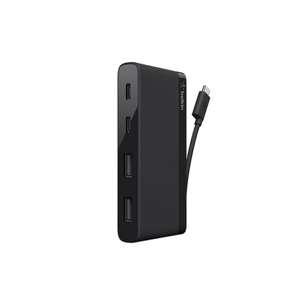 Belkin F4U090BTBLK USB-C 4-Port Mini Hub - Hub - 4 x SuperSpeed USB 3.0 - desktop - (> Tablet Chargers & Batteries)