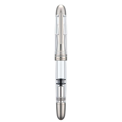 Asvine P36 Titanium Fountain Pen Piston Filling, Extra Fine Nib Clear Transparent Acrylic Smooth Writing Pen Case Set