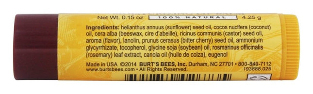 Burt's Bees Bálsamo labial Burt's Bees Cereza silvestre Tamaño 0.15 oz Bálsamo labial Burt's Bees Cereza silvestre 0.15 oz Paquete de 4