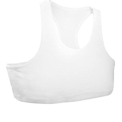Fruit of the Loom Girls' Multi Cotton Built-Up Stretch Sports Bra Available in 6 Packs, Hyacinth/Eyeshadow/Grey Heather/White/Lilac/Blushing Rose, 30
