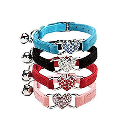 CHUKCHI Adjustable Cat Collar with Bell and Heart 