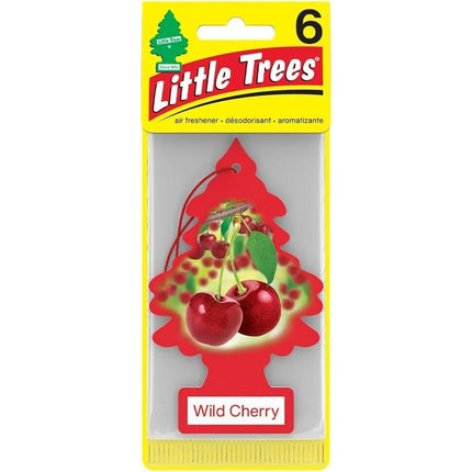 LITTLE TREES Car Air Freshener | Hanging Paper Tree for Home or Car | Wild Cherry | Pack of 6