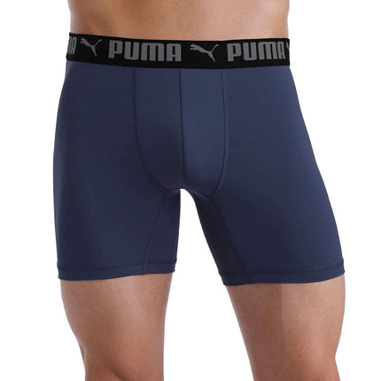Puma Men's Microfiber Boxer Brief, 5-pack (Large, Blue, Gray and Black)