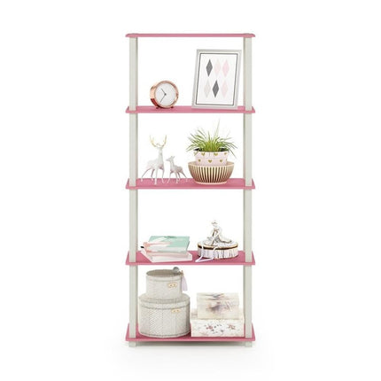 Furinno Toolless Shelves, Wood, Pink/White, one size