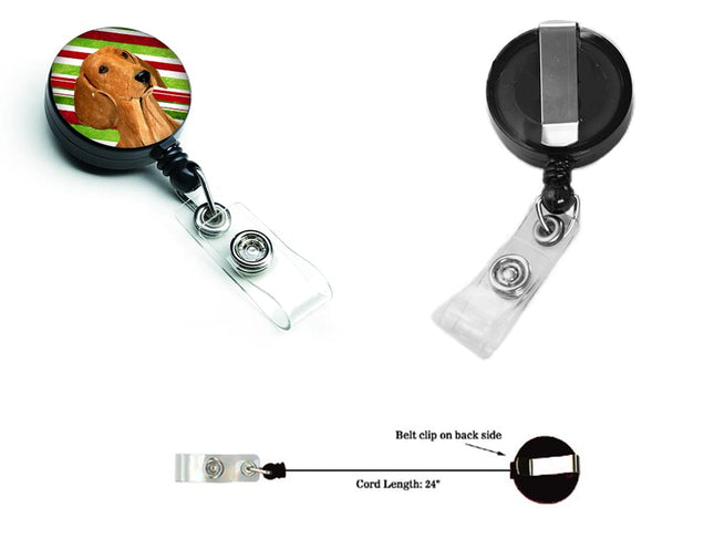 Caroline's Treasures Dachshund Candy Cane Holiday Christmas Retractable Badge Reel, Multicolor (SS4556BR)