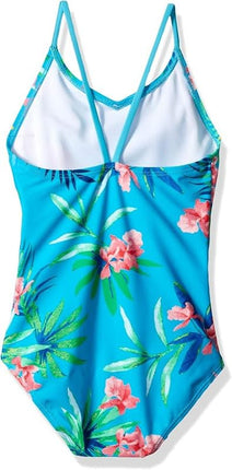 Maillot de bain une pièce de sport de plage Kanu Surf Chloe pour filles, Leonie Floral Aqua 14