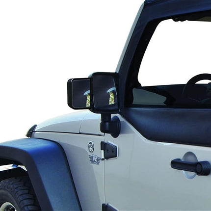 RAMPAGE PRODUCTS Towing Mirror Extensions for Jeep Wrangler JK | Black, Pair | 8605 | Fits 2007-2018 Jeep Wrangler JK 2-Door