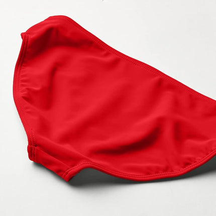 Traje de baño de 2 piezas Kanu Surf para niñas, bikini envolvente de deporte de playa Coral Reef, rojo sólido, 12