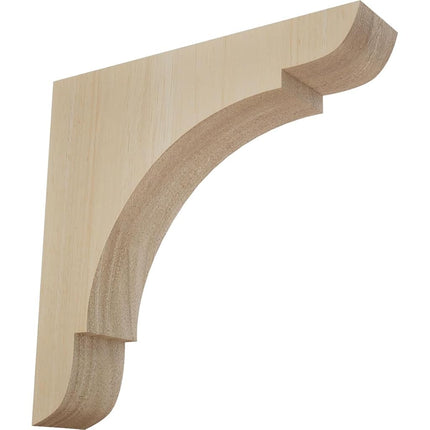Ekena BKTW01X08X08OLRW 1 3/4-Inch Width x 8-Inch Depth x 8-Inch Height Medium Olympic Wood Bracket - Rubber Wood