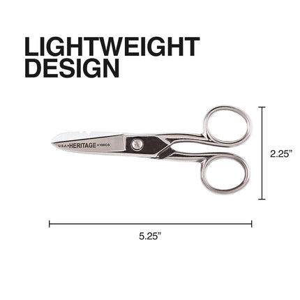 Klein Tools 100CS Serrated Electrician Scissors with Stripping Notches
