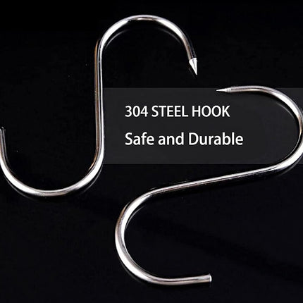 ARTOYS Meat Hooks(8 Inch 5mm), 304 Stainless Steel Heavy Duty Butcher Hook, Meat Hanger Hooks for Smoking,Grilling,Beef, Rib, Barbecue,BBQ (5-Pack MAX Load 150 Pound)