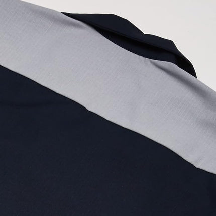 Red Kap Men's Ripstop Crew Shirt, Short Sleeve T, Navy/Light Grey, S