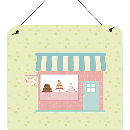 Caroline's Treasures BB7299DS66 Bake Shoppe on Green Wall or Door Hanging Prints, Aluminum Metal Sign Kitchen Wall Bar Bathroom Plaque Home Decor,