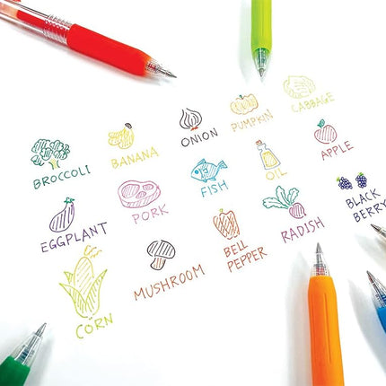 Sarasa Clip Retractable Gel Pen.5mm, Assorted 20 Pack Pouch (47220)