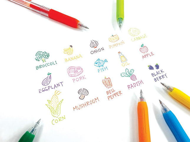 Stylo Gel Rétractable Sarasa Clip 0,5 mm, Assortiment de 20 en Pochette (47220)