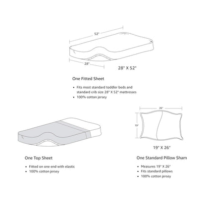 American Baby Company 100% Natural Cotton Jersey Knit Toddler Sheet Set, Celery, Soft Breathable, for Boys and Girls