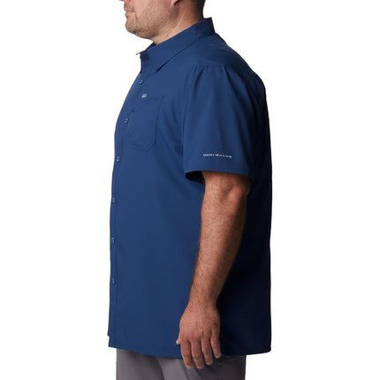 Columbia Men's Slack Tide Camp Shirt, Short Sleeve Shirt, Carbon, X-Small