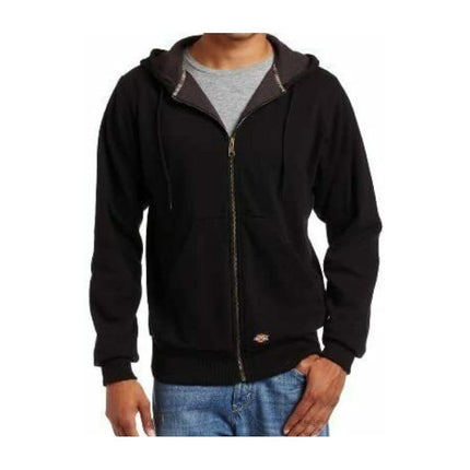 Sudadera con capucha de forro polar con cremallera completa, forro térmico y DWR para hombre Dickies, color negro, 2X