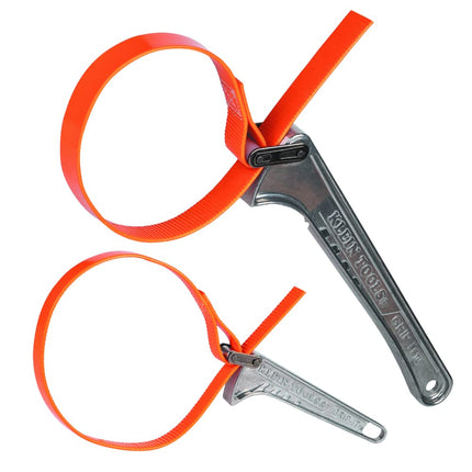 KLEIN TOOLS SHBKIT Grip-It Strap Wrench Kit, Adjustable Strap Wrenches with 6 and 12-Inch Handles, 2-Piece