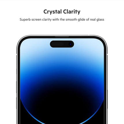 Belkin UltraGlass iPhone 14 Pro Max Screen Protector, AntiMicrobial-Treated, Easy Bubble Free Application with Included Installation Guide Tray, 9H Hardness Tested