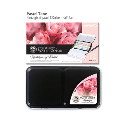 Mungyo Professional Solid Water Colors 12 Pan Colors Pastel Tone