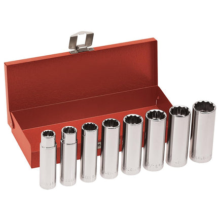 Klein Tools 1/2-Inch Drive Deep Socket Wrench Set,