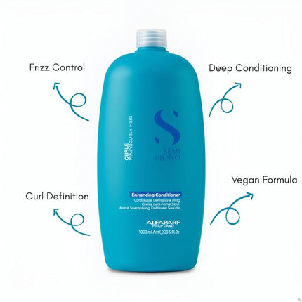 Alfaparf Milano Semi di Lino Curls Enhancing Conditioner - Reduces Frizz, Protects Against Humidity, Detangles - Nourishes with Manketti Oil - 33.8 oz
